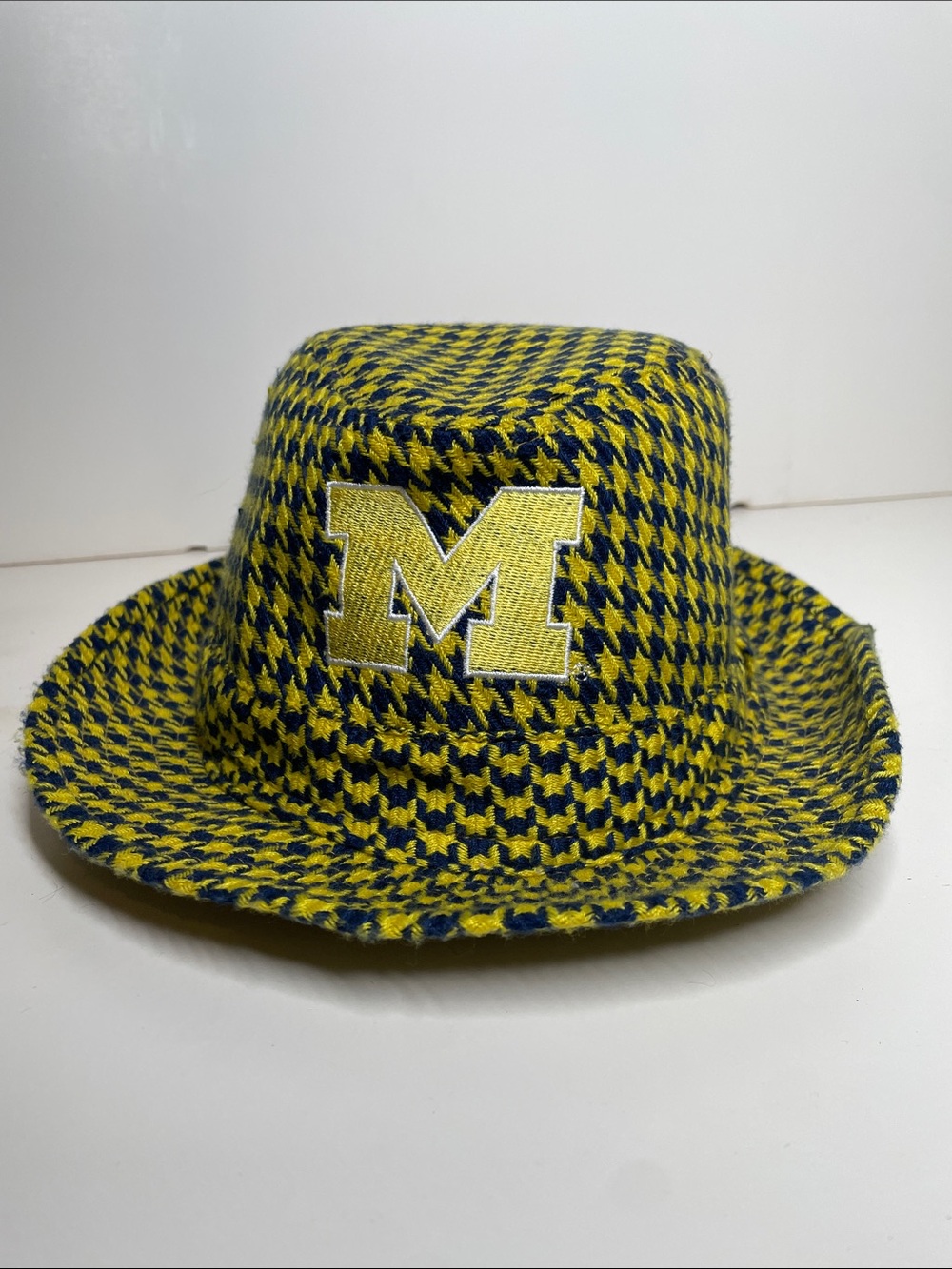 The Honour Society XL Michigan Wolverines houndstooth blue/yellow gold fedora